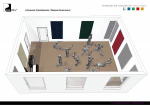 vitAcoustic farbige und höchstabsorbierende Breitband Flächen-Wandabsorber