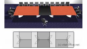 circon s-class - 9x2m - Rechteckiger Konferenztisch  für Aspecta, Hamburg