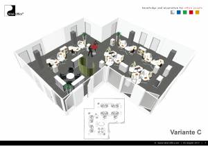 Büroplanung | Großraum-Gruppenbüro DTM-01 für DK Büro und Wohndesign GmbH