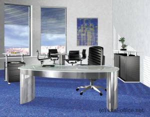 circon executive classic - Chefschreibtisch - Glas und Edelstahl